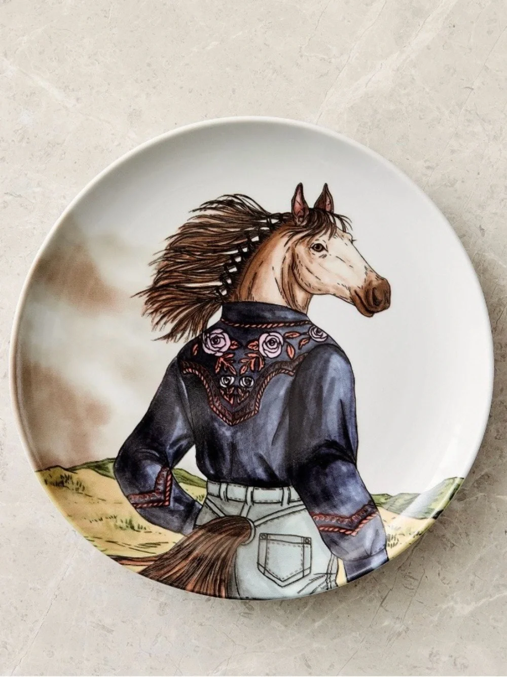 dapper animal west elm western horse plate